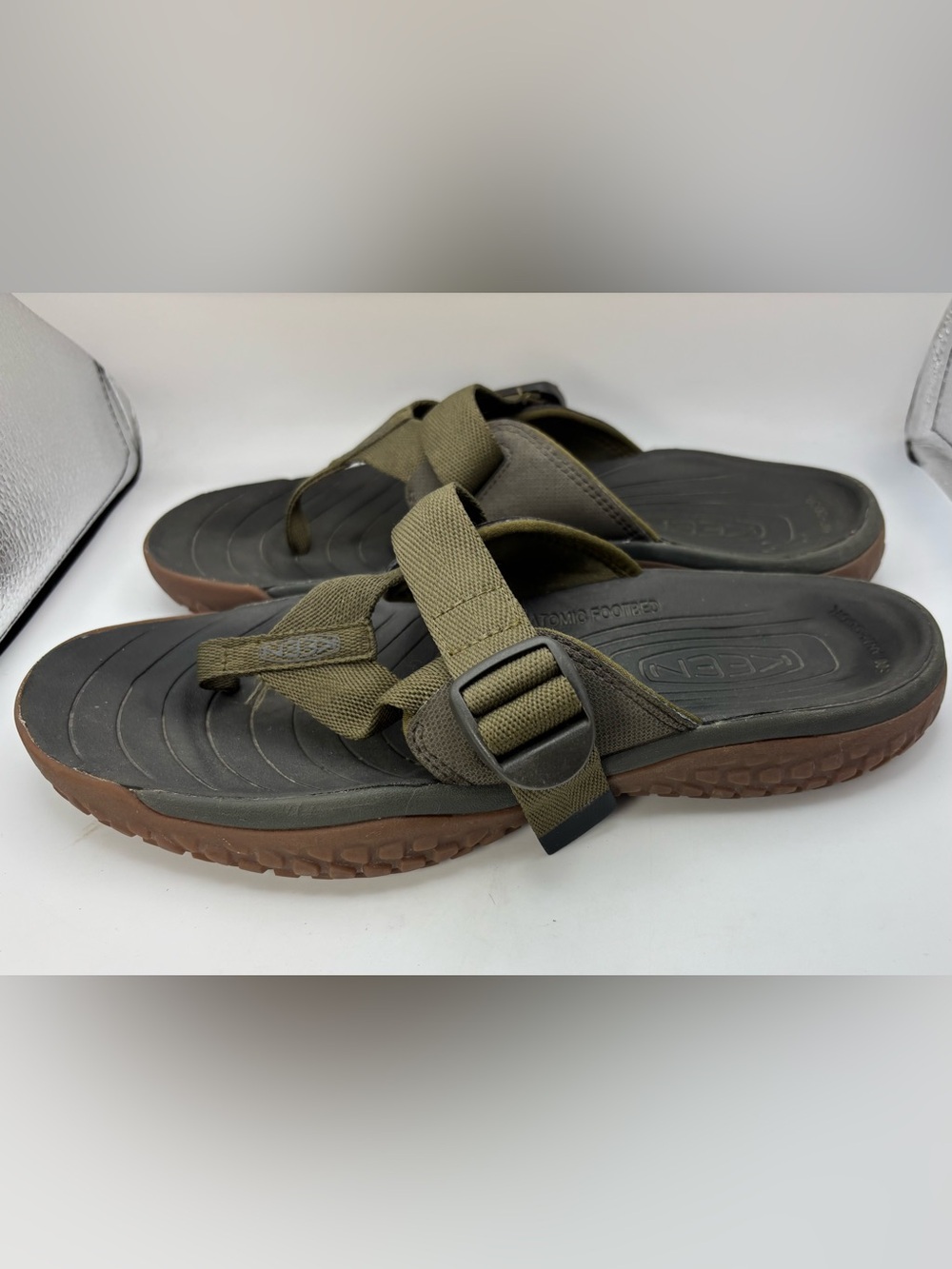 KEEN Olive Green Sport Flip Flop Sandals Men’s Size 11 Outdoor Comfort - Picture 5 of 7
